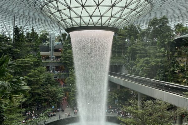 airport, singapore, nature, fountain, water
